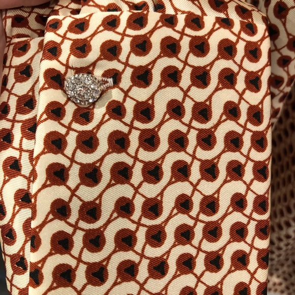 NEW Zara Woman Patterned Tie Neck Blouse Small - Picture 5 of 9